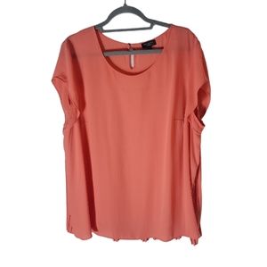 The Limited collection cap sleeve pleated back plus size orange top size 1X